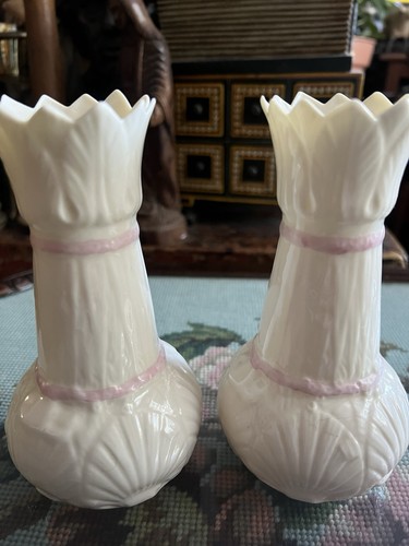 Belleek echinus spill vases - belleek,