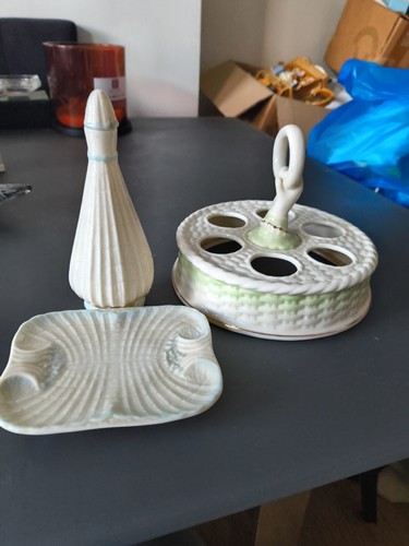 Rare belleek blue trim - rare,