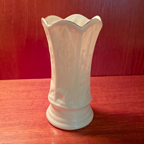 Belleek porcelain spill - , vase