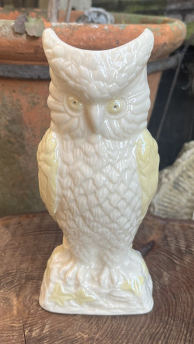 Vintage belleek horned owl - belleek,