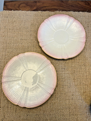 Pair antique belleek - pair, 6"