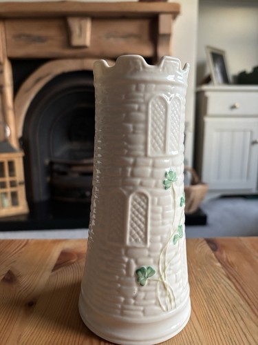 Vintage belleek castle vase - belleek,