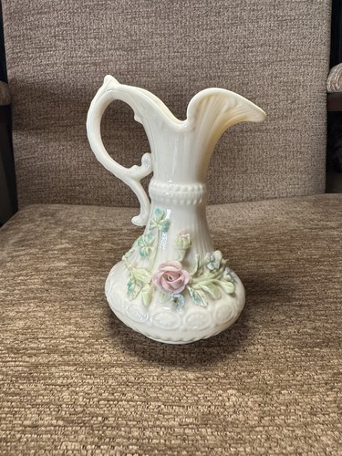 Stunning belleek floral jug - belleek,