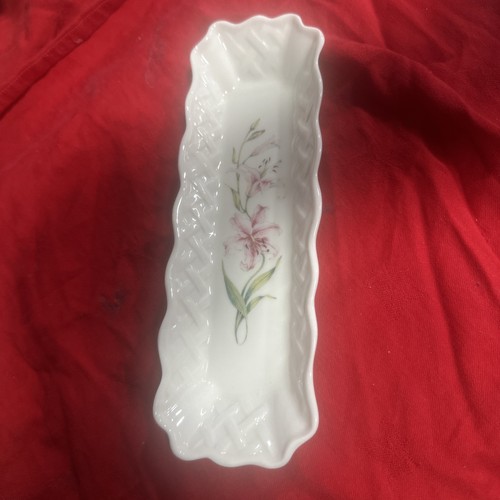 Belleek lily pattern trinket - belleek,
