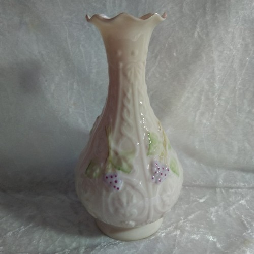 Belleek ireland vase embossed - belleek,