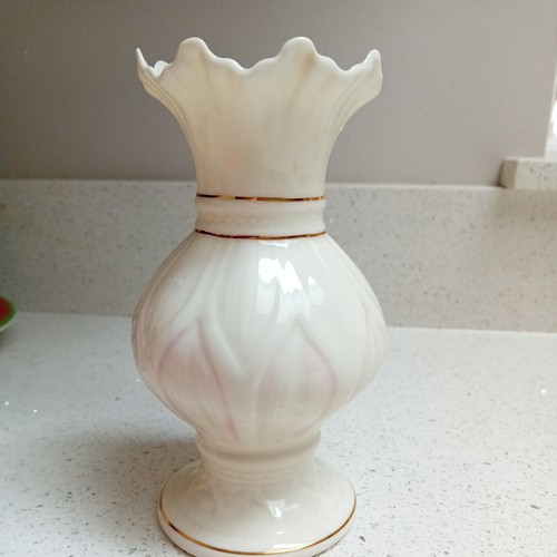 Vintage belleek vase lotus - vase,
