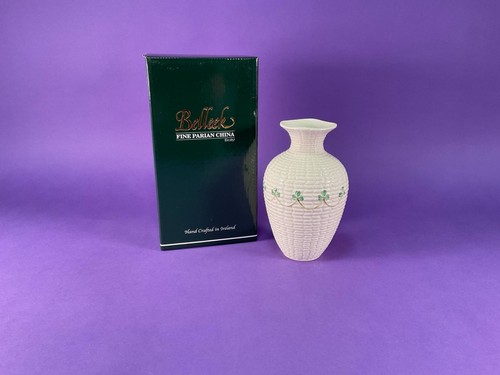 Belleek shamrock braid vase - belleek,