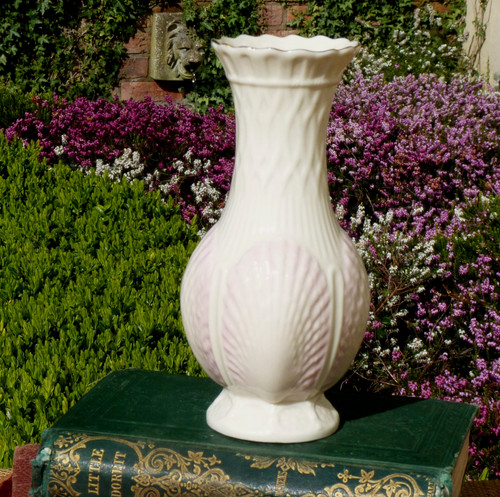 Belleek vase pink shell - belleek,