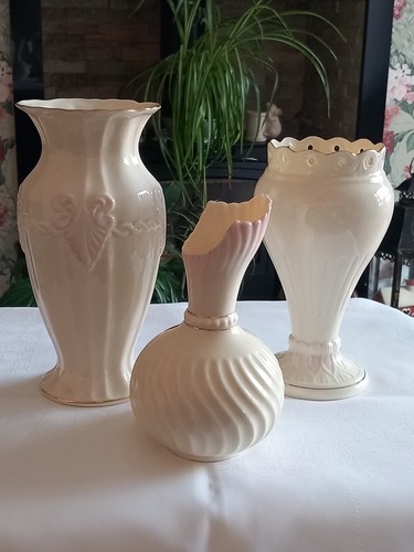 Vintage belleek pink gold - 3,