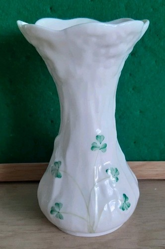 Vintage belleek shamrock vase - belleek,