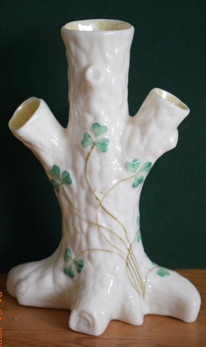 Belleek tree trunk spill - trunk, vase