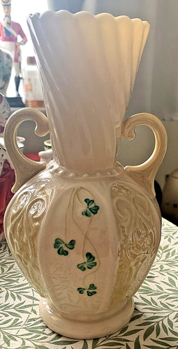 Belleek ireland shamrock vase - belleek,