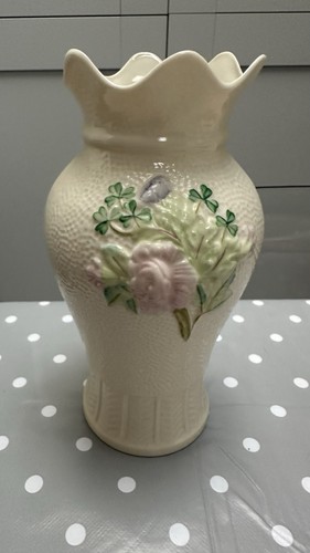 Vintage belleek floral vase - belleek,