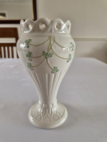 New belleek vase with pierced - new,